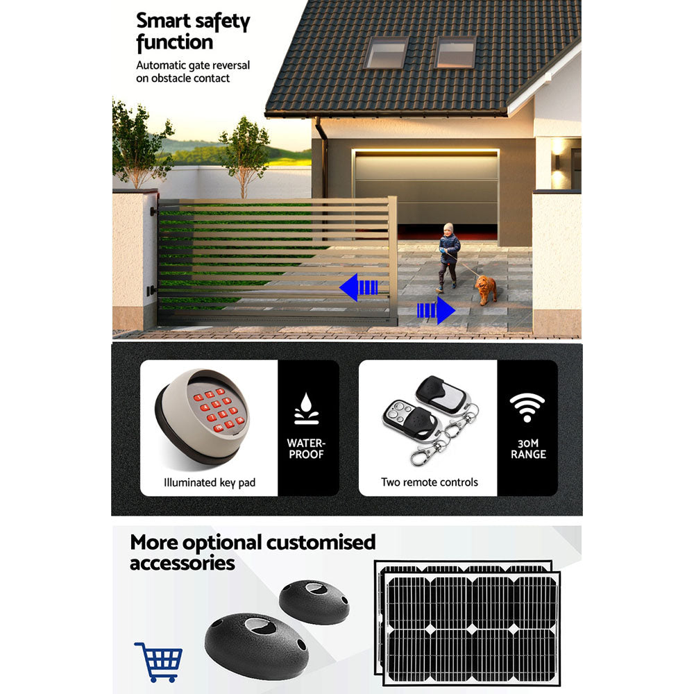 Auto Electric Sliding Gate Opener 1000KG Keypad 6M Rails