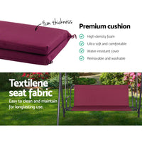 Thumbnail for Gardeon Outdoor Swing Chair Hammock 3 Seater Garden Canopy Bench Seat Backyard