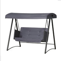 Thumbnail for Gardeon Rattan Swing Chair with Canopy Outdoor Garden Bench 3 Seater Grey