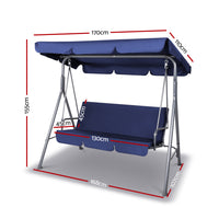 Thumbnail for Gardeon Canopy Swing Chair - Navy