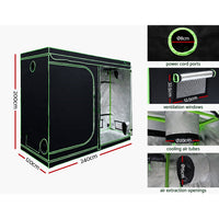 Thumbnail for Greenfingers Grow Tent 2200W LED Grow Light Hydroponic Kit System 2.4x1.2x2M