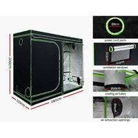 Thumbnail for Greenfingers Grow Tent 4500W LED Grow Light Hydroponics Kits System 2.4x1.2x2M