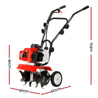 Thumbnail for Giantz 88CC Tiller Rototiller Cultivator 6 Blades Garden Soil Power Rotary Hoe