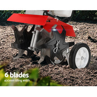 Thumbnail for Giantz 88CC Tiller Rototiller Cultivator 6 Blades Garden Soil Power Rotary Hoe