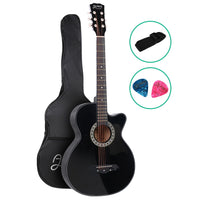 Thumbnail for ALPHA 38 Inch Wooden Acoustic Guitar Black