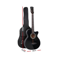 Thumbnail for ALPHA 38 Inch Wooden Acoustic Guitar Black