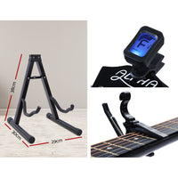 Thumbnail for ALPHA 38 Inch Wooden Acoustic Guitar with Accessories set Black