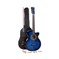 Thumbnail for ALPHA 38 Inch Wooden Acoustic Guitar Blue