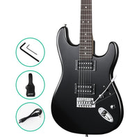 Thumbnail for Alpha Electric Guitar Music String Instrument Rock Black Carry Bag Steel String