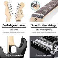 Thumbnail for Alpha Electric Guitar Music String Instrument Rock Black Carry Bag Steel String