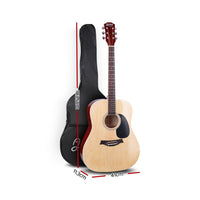 Thumbnail for ALPHA 41 Inch Wooden Acoustic Guitar with Accessories set Natural Wood