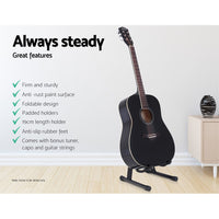 Thumbnail for ALPHA Folding Acoustic Guitar Stand Bass Floor Rack Holder Accessories Pack