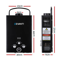 Thumbnail for Devanti Outdoor Portable Gas Water Heater 8LPM Camping Shower Black