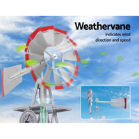 Thumbnail for Garden Windmill 6FT 186cm Metal Ornaments Outdoor Decor Ornamental Wind Will