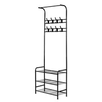 Thumbnail for Artiss Clothes Rack Coat Stand Garment Portable Hanger Airer Organiser Shoe Storage Metal Black