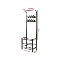 Thumbnail for Artiss Clothes Rack Coat Stand Garment Portable Hanger Airer Organiser Shoe Storage Metal Black