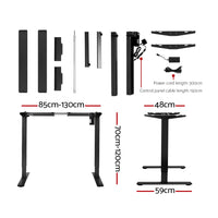 Thumbnail for Artiss Electric Standing Desk Motorised Sit Stand Desks Table Black 140cm