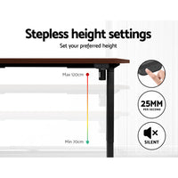 Thumbnail for Artiss Electric Standing Desk Motorised Adjustable Sit Stand Desks Black Walnut