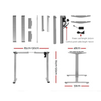 Thumbnail for Artiss Standing Desk Sit Stand Motorised Height Adjustable Frame Only Grey