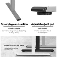 Thumbnail for Artiss Standing Desk Sit Stand Motorised Height Adjustable Frame Only Grey