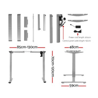 Thumbnail for Artiss Electric Standing Desk Motorised Adjustable Sit Stand Desks Grey Black