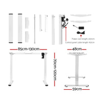 Thumbnail for Artiss Electric Standing Desk Motorised Sit Stand Desks Table White Black 140cm