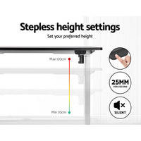 Thumbnail for Artiss Electric Standing Desk Motorised Sit Stand Desks Table White Black 140cm