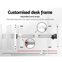 Thumbnail for Artiss Electric Standing Desk Motorised Sit Stand Desks Table White Black 140cm