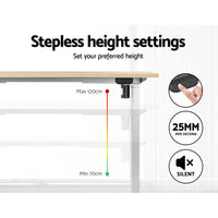 Thumbnail for Artiss Electric Standing Desk Motorised Sit Stand Desks Table White Oak 140cm