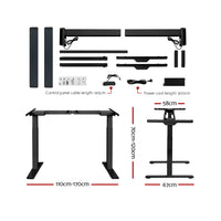 Thumbnail for Artiss Standing Desk Sit Stand Motorised Adjustable Frame Only Black Dual Motor