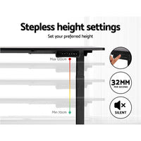 Thumbnail for Artiss Standing Desk Sit Stand Motorised Adjustable Frame Only Black Dual Motor