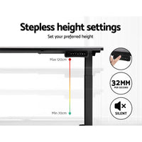 Thumbnail for Artiss Standing Desk Electric Height Adjustable Sit Stand Desks Table Black