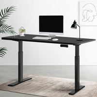 Thumbnail for Artiss Standing Desk Electric Height Adjustable Sit Stand Desks Black 140cm