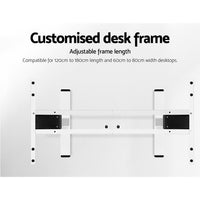 Thumbnail for Artiss Standing Desk Electric Adjustable Sit Stand Desks White Black 140cm