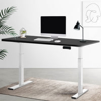 Thumbnail for Artiss Standing Desk Electric Adjustable Sit Stand Desks White Black 140cm