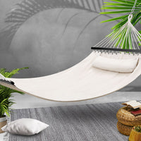 Thumbnail for Gardeon Swing Double Hammock Bed Cream