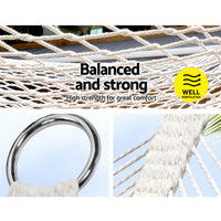 Thumbnail for Gardeon Double Swing Hammock Bed Cream