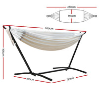 Thumbnail for Gardeon Camping Hammock With Stand Cotton Rope Lounge Hammocks Outdoor Swing Bed