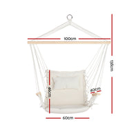 Thumbnail for Gardeon Hammock Hanging Swing Chair - Cream