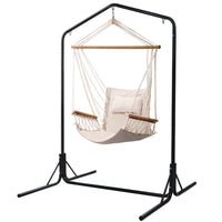 Thumbnail for Gardeon Outdoor Hammock Chair with Stand Swing Hanging Hammock Garden Cream