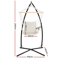 Thumbnail for Gardeon Outdoor Hammock Chair with Steel Stand Hanging Hammock Beach Cream