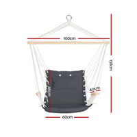 Thumbnail for Gardeon Hammock Hanging Swing Chair - Grey