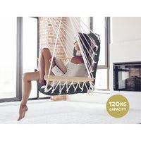 Thumbnail for Gardeon Hammock Hanging Swing Chair - Grey