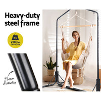 Thumbnail for Gardeon Outdoor Hammock Chair with Stand Hanging Hammock with Pillow Cream