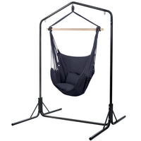 Thumbnail for Gardeon Outdoor Hammock Chair with Stand Swing Hanging Hammock with Pillow Grey