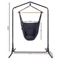 Thumbnail for Gardeon Outdoor Hammock Chair with Stand Swing Hanging Hammock with Pillow Grey