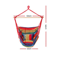 Thumbnail for Gardeon Hammock Swing Chair with Cushion - Multi-colour