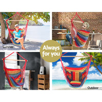 Thumbnail for Gardeon Hammock Swing Chair with Cushion - Multi-colour