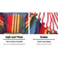 Thumbnail for Gardeon Hammock Swing Chair with Cushion - Multi-colour