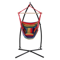 Thumbnail for Gardeon Outdoor Hammock Chair with Steel Stand Hanging Hammock Pillow Rainbow